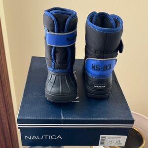 Nautica Kids Black and Blue Snow Boots